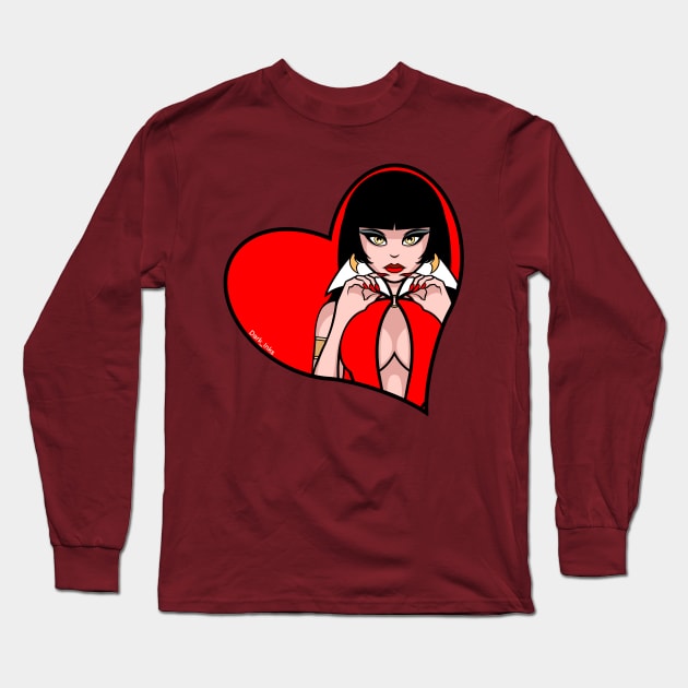 Vampirella Valentines Long Sleeve T-Shirt by Dark_Inks